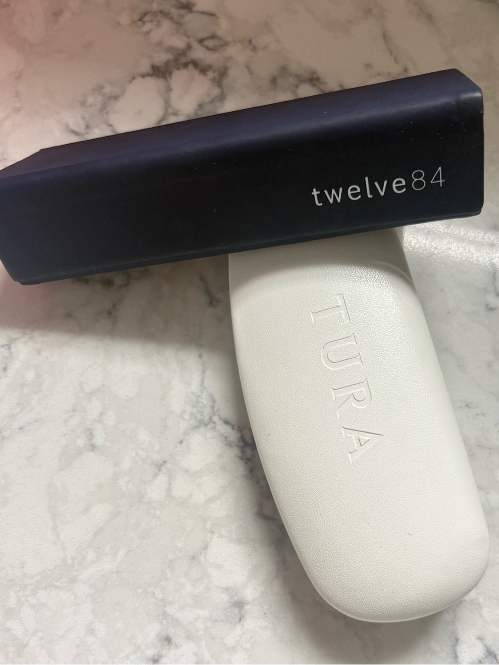 White Leatherette Eyewear Case — Protective Sunglass Holder